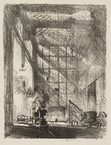 English War Work: Bringing in the Gun od Joseph Pennell