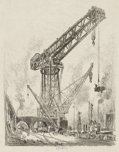 Anglické válečné dílo: Made in Germany, Velký jeřáb od Joseph Pennell