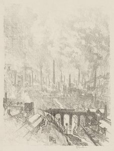 Anglické válečné dílo: Munitions City, č. 1 od Joseph Pennell