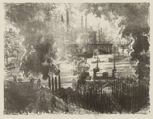 Anglické válečné dílo: Munitions River od Joseph Pennell