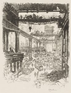 Anglické válečné dílo: Velká věž, Pig Iron od Joseph Pennell