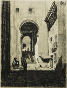 Vstup do Zocodover, Toledo od Joseph Pennell