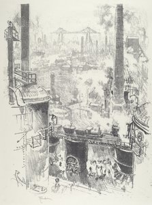Z vrcholků pecí, 1916. od Joseph Pennell