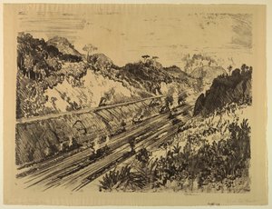V Cut v Las Cascadas od Joseph Pennell