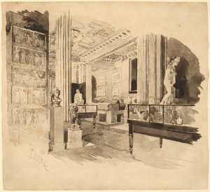 Interiér, Fitzwilliamovo muzeum od Joseph Pennell
