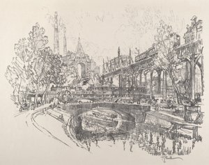 Landwehr Canal, Berlín, 1921. od Joseph Pennell