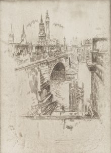 London Bridge Stairs, 1903. od Joseph Pennell