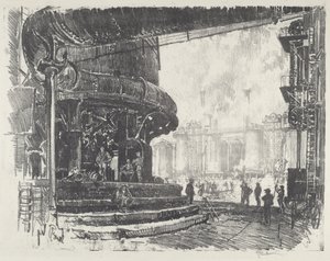 Výroba surového železa, 1916. od Joseph Pennell
