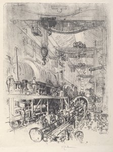 Výroba turbínového motoru, 1917. od Joseph Pennell