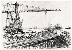 Mount Hope, deska II z Panamského průplavu od Josepha Pennella, 1912 (dřevěné uhlí) od Joseph Pennell