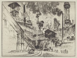 Ústí dolu, Ruhrort u Oberhausenu od Joseph Pennell