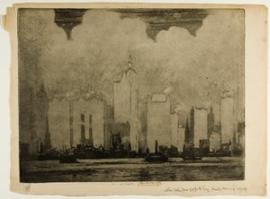 N.Y. od 23. trajektu na ulici 23. - v ranní mlze od Joseph Pennell