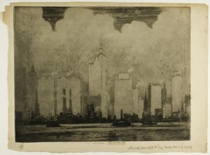 N.Y. od 23. trajektu na ulici 23. - v ranní mlze od Joseph Pennell