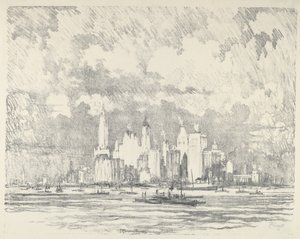 New York z Ellis Island, 1910. od Joseph Pennell