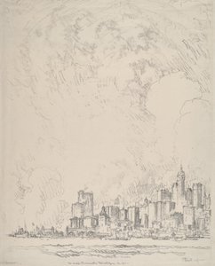 New York z Brooklynu, 1910. od Joseph Pennell