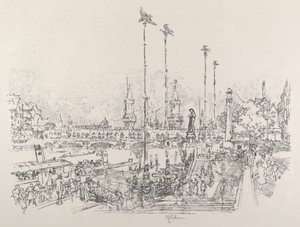 Oberbaum Bridge, Berlín, 1921. od Joseph Pennell