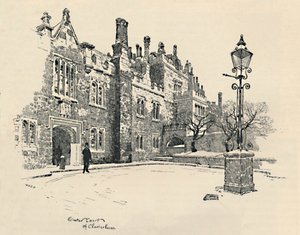 Old Charterhouse: The Masters Court, 1886 od Joseph Pennell
