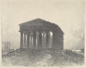 Paestum, večer od Joseph Pennell