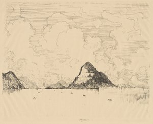 Panama: Vstup do kanálu z Pacifiku, 1912. od Joseph Pennell