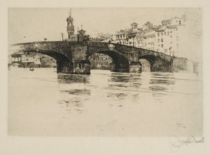 Ponte Santa Trinita, Florencie od Joseph Pennell