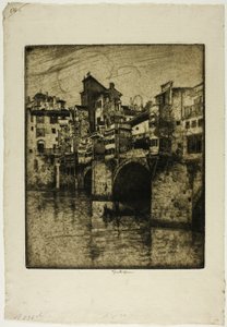 Ponte Vecchio, Florencie od Joseph Pennell