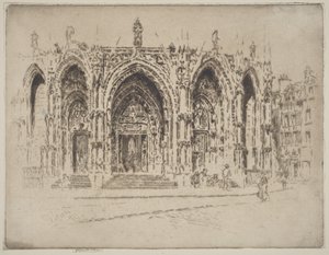 Předsíň kostela Saint-Maclou, Rouen od Joseph Pennell