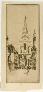 Kostel Spitalfields od Joseph Pennell