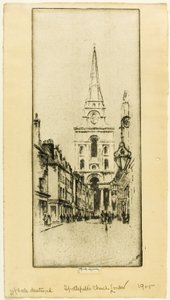 Kostel Spitalfields od Joseph Pennell