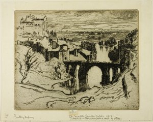 St. Martins Bridge, Toledo od Joseph Pennell