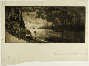 Standard Oil, Staten Island od Joseph Pennell