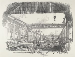 Steel Bars for Shells, 1916. od Joseph Pennell
