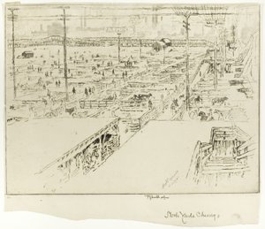 Stock Yards, Chicago od Joseph Pennell