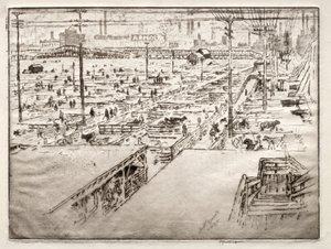 Stockyards, Chicago od Joseph Pennell