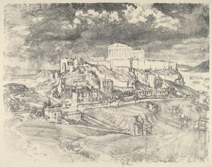 Bouře za Akropolí, 1913. od Joseph Pennell