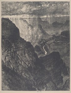 Bouře v Grand Canyonu od Joseph Pennell