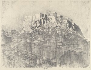 Východ slunce nad Akropolí, 1913. od Joseph Pennell