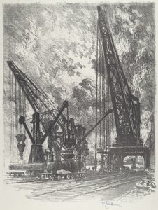Taking the Big Gun Away, 1916. od Joseph Pennell