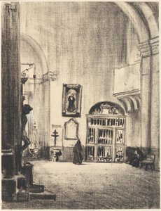 Křtitelnice Cervantes, Santa Maria la Mayor, Alcalá od Joseph Pennell