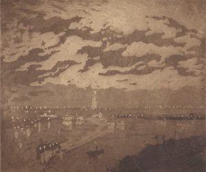 Zátoka, New York od Joseph Pennell