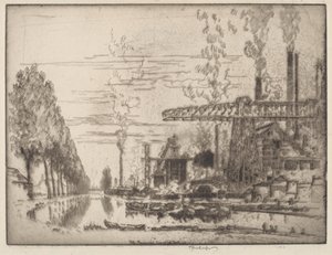 Bruselský kanál, moderní Hobbema od Joseph Pennell