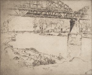 The City Bridge, St. Louis, 1919. od Joseph Pennell