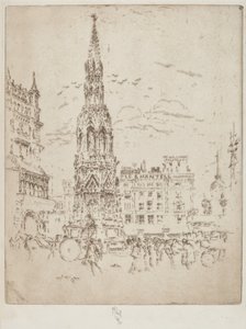 Elinor Cross, před nádražím Charing Cross od Joseph Pennell