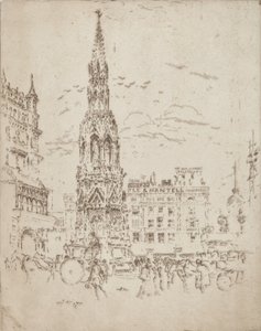 Elinor Cross, před nádražím Charing Cross, 1906. od Joseph Pennell