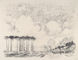 The Embarkation Camp, Classic Grove, 1917. od Joseph Pennell