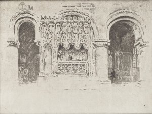 Hrob zakladatele, kostel svatého Bartoloměje Velikého, 1903. od Joseph Pennell