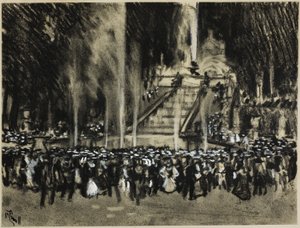 Fontány hrající v La Granja od Joseph Pennell