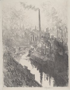 Velký komín, motoristický park, 1916. od Joseph Pennell