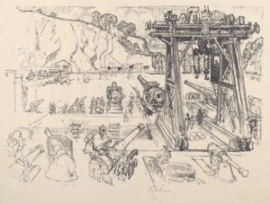Zkušebna zbraní, 1917. od Joseph Pennell