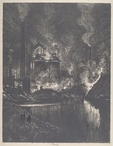 Ohnivé jezero, Charleroi, 1911. od Joseph Pennell