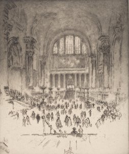 The Marble Hall, Pennsylvania Station, New York, 1919. od Joseph Pennell
